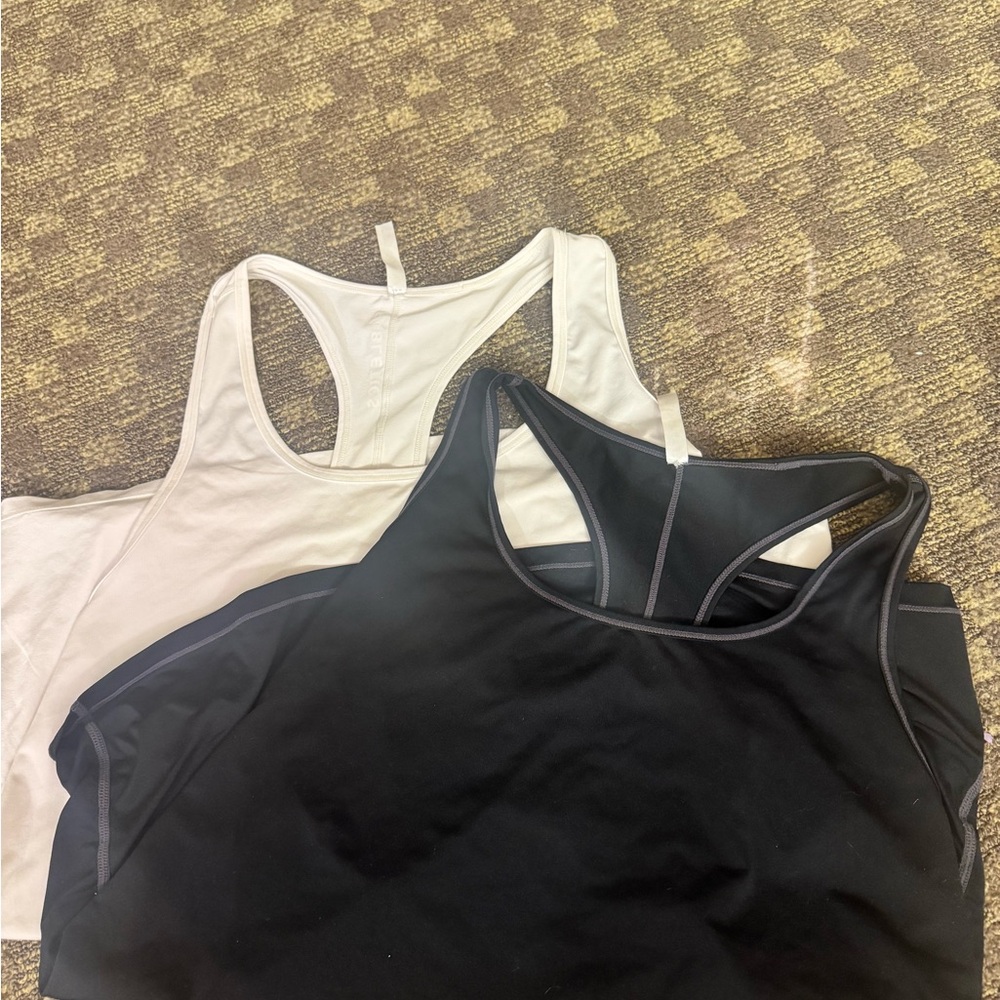 Fabletics Black and White Tank Tops